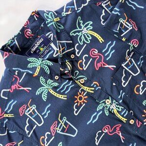 Chubbies Shirt Mens Large Blue Weekend Has Arrived Neon Lights Button Down